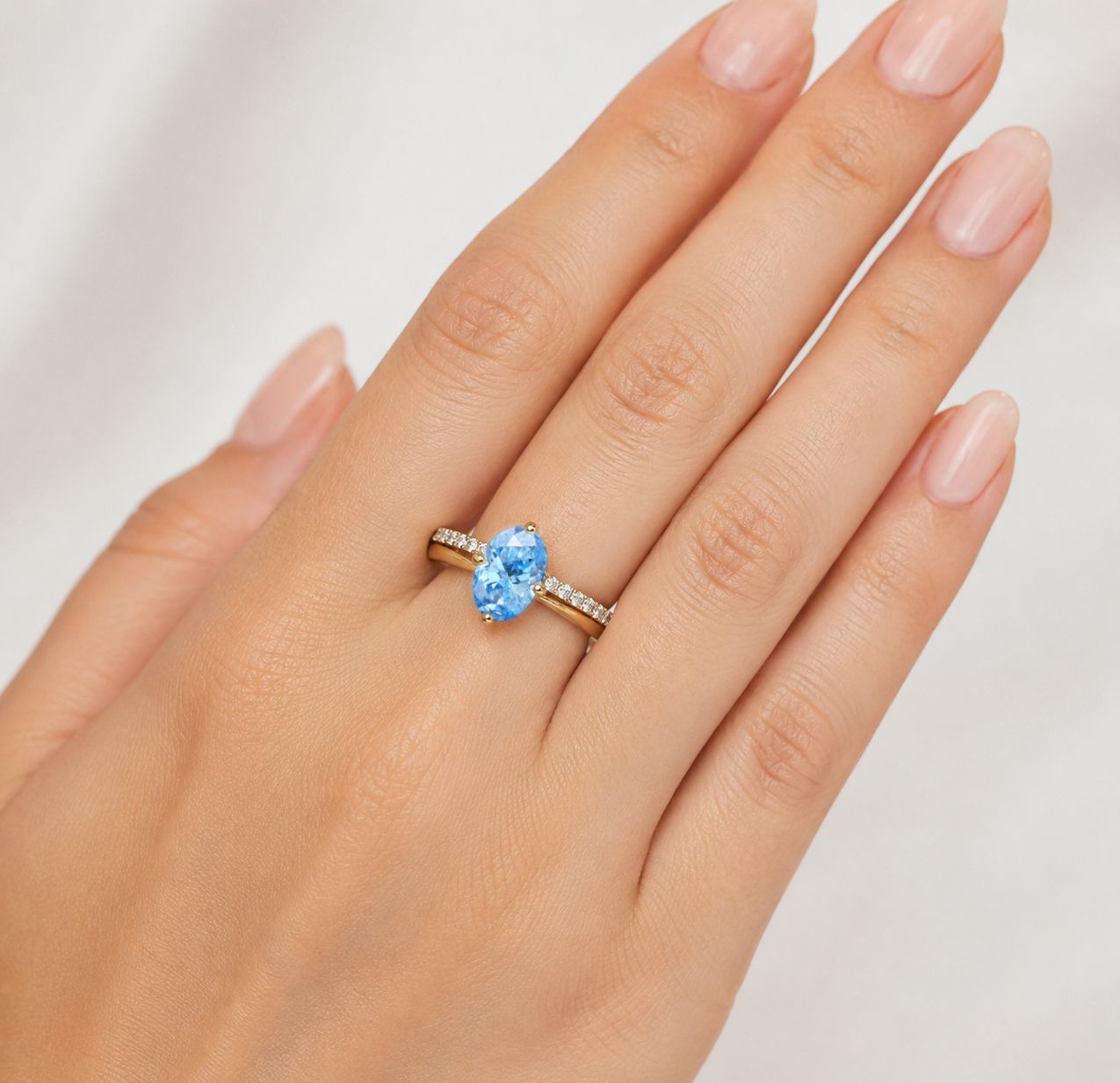 ocean blue diamond engagement ring