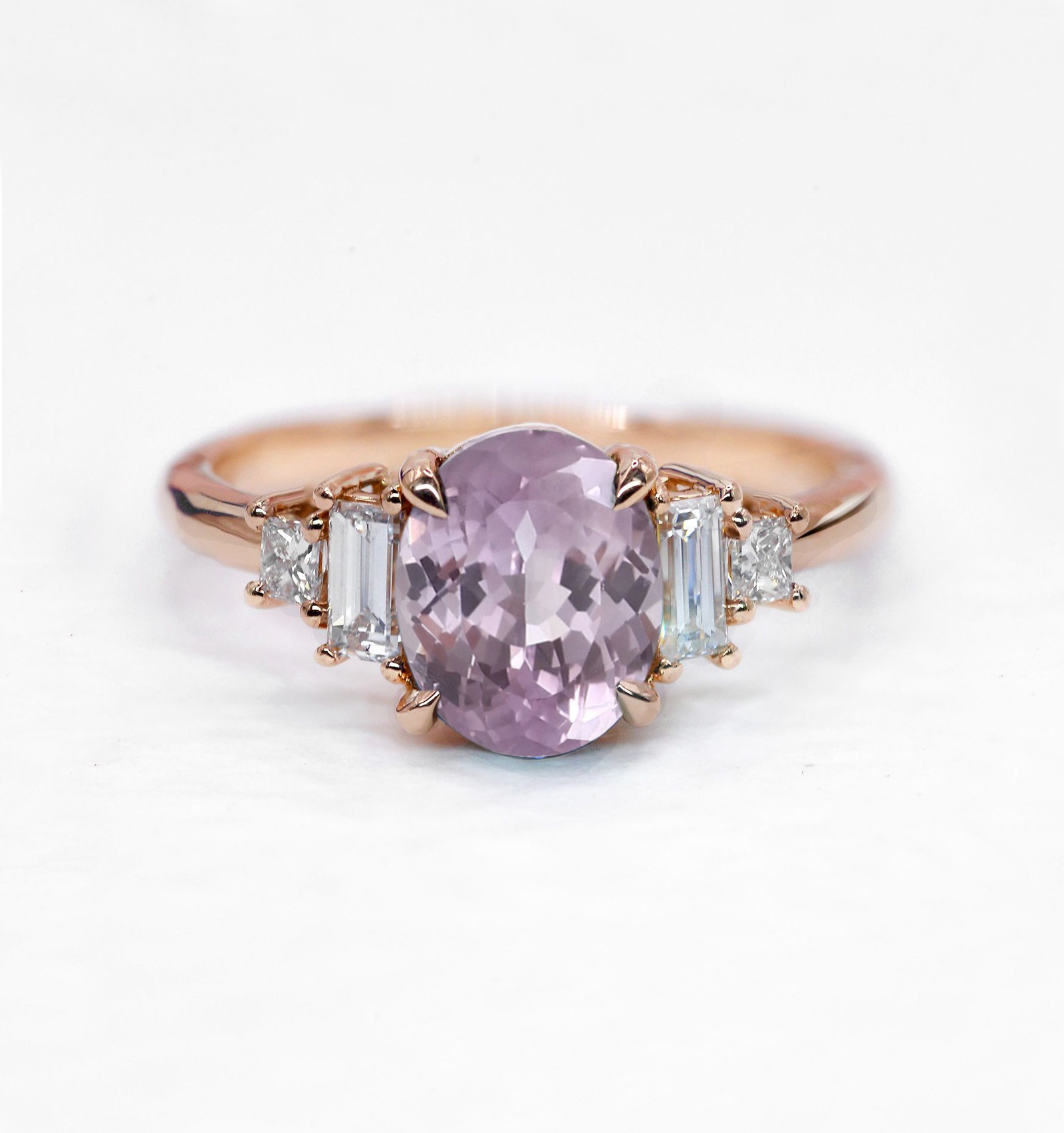 Oval Lavender Sapphire Vintage Engagement Ring