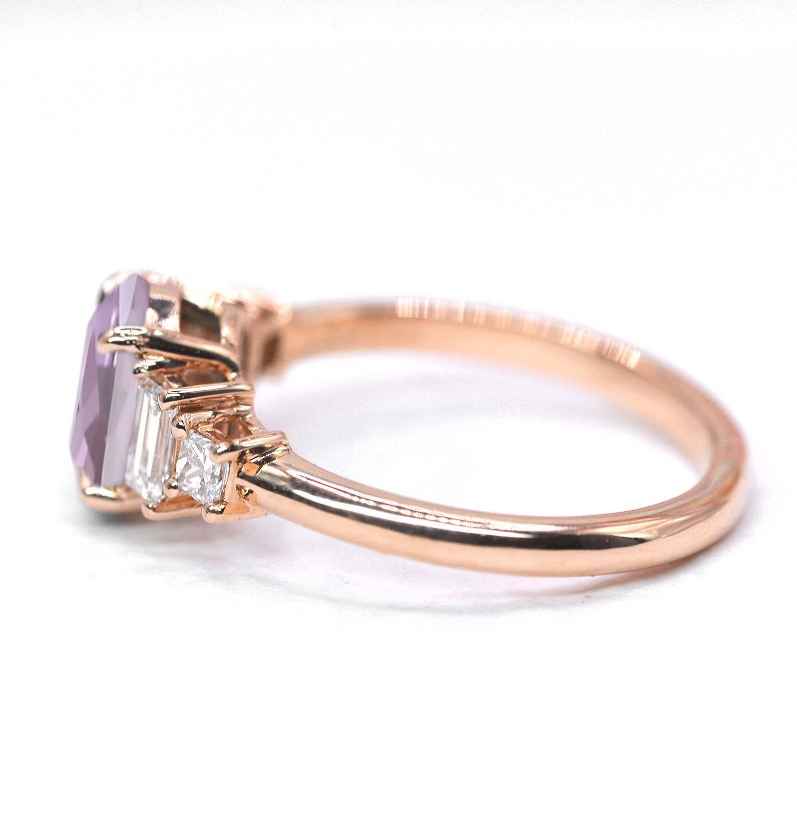 Oval Lavender Sapphire Vintage Engagement Ring