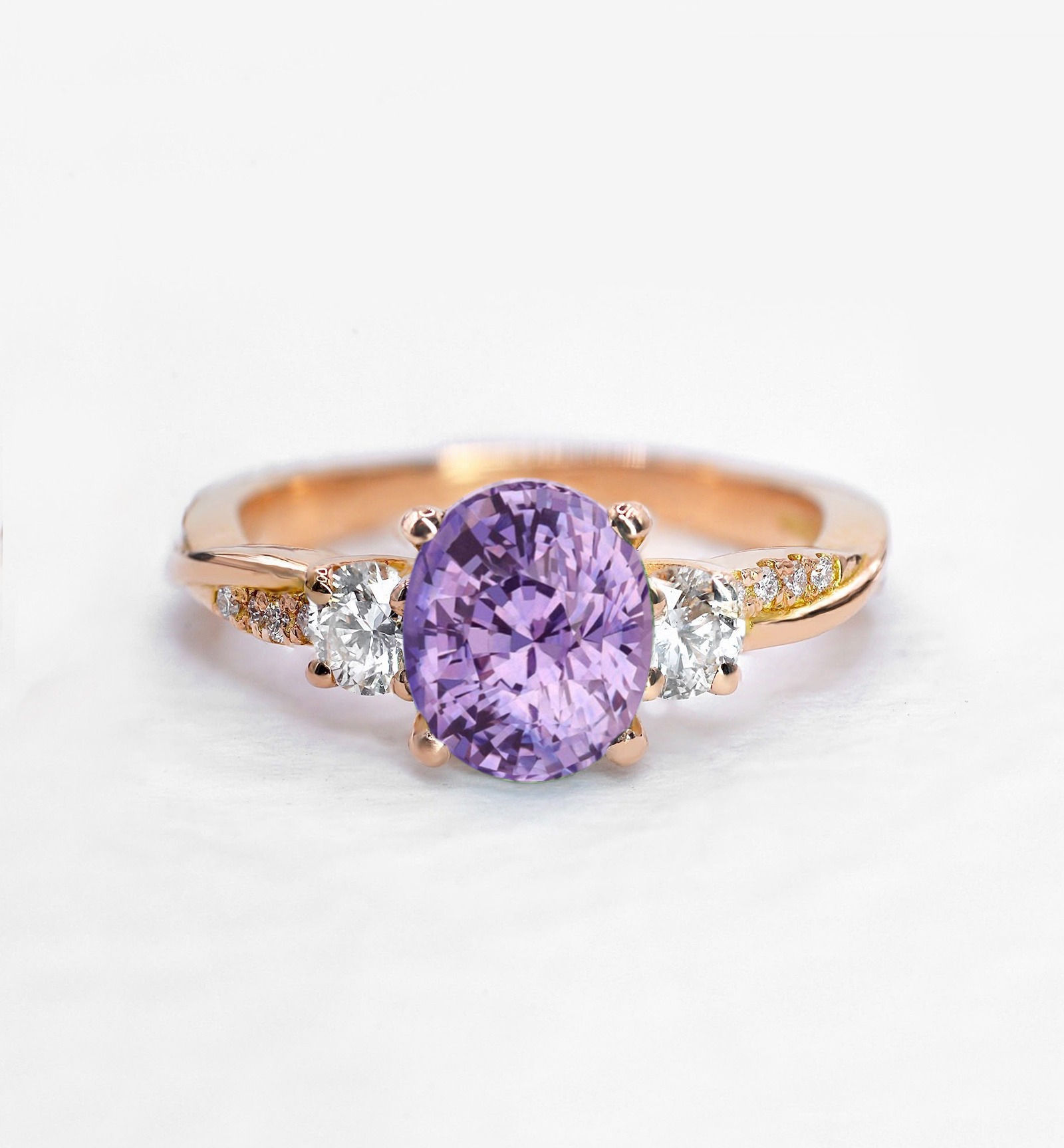 1.58ct lavender sapphire art deco engagement ring