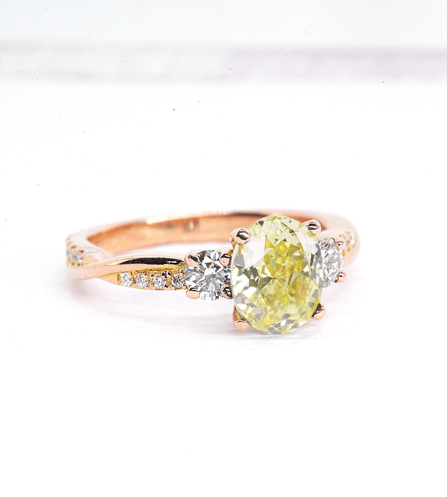 1.57ct natural oval yellow diamond vintage ring