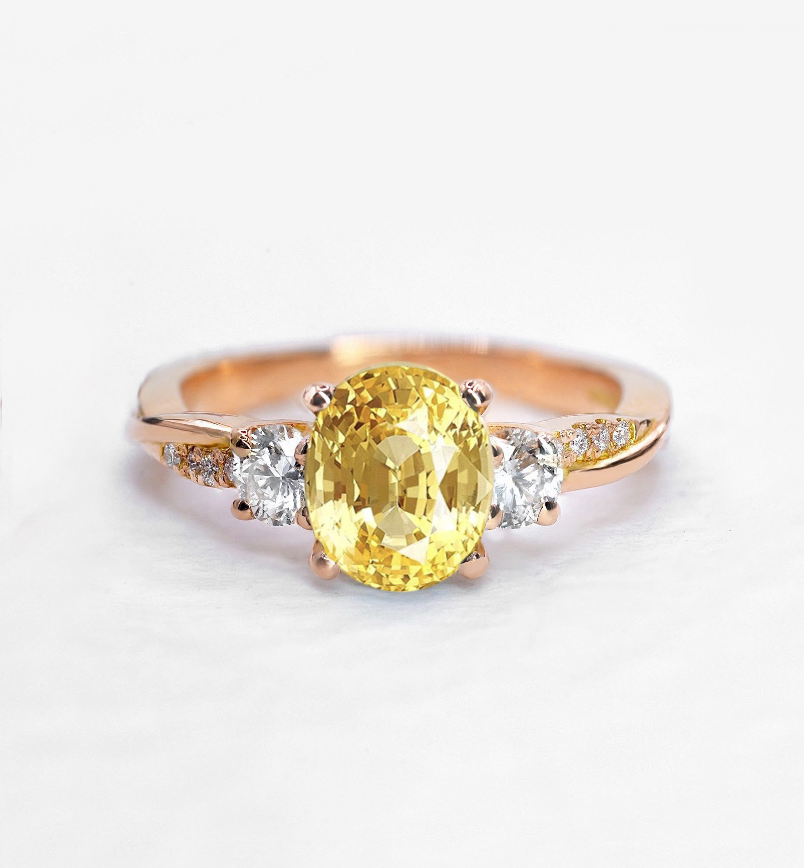 yellow sapphire and diamond vintage engagement ring